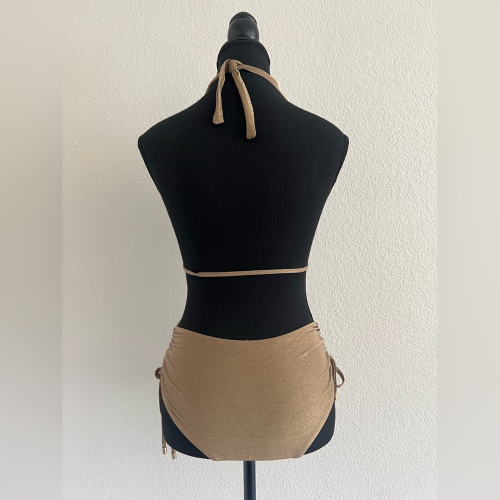 Gold Halter Sexy One-Piece Swimsuit by Everything but Water - Picture 11 of 11
